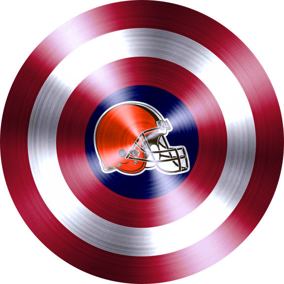 Captain American Shield With Cleveland Browns Logo vinyl decal